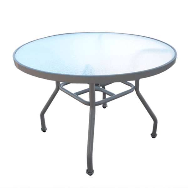 S-36A - Round Acrylic Sierra Dining Patio Table with Aluminum Frame