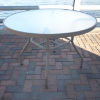 S-36A - Round Acrylic Sierra Dining Patio Table with Aluminum Frame - Lifestyle