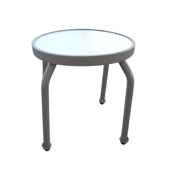 S-18A - Round Acrylic Sierra Side Patio Table with Aluminum Frame