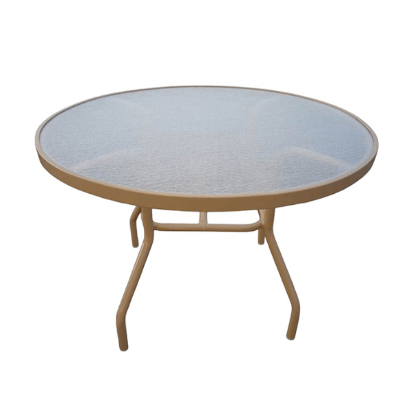 K-42A - Round Acrylic Top Kingfisher Dining Patio Table with Aluminum Frame