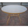 K-42A - Round Acrylic Top Kingfisher Dining Patio Table with Aluminum Frame - Lifestyle