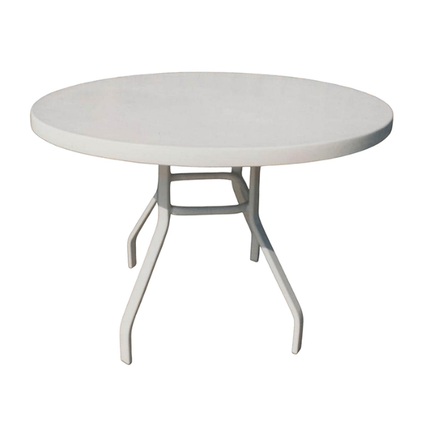 R-42F - Round Fiberglass Regal Dining Patio Table with Aluminum Frame