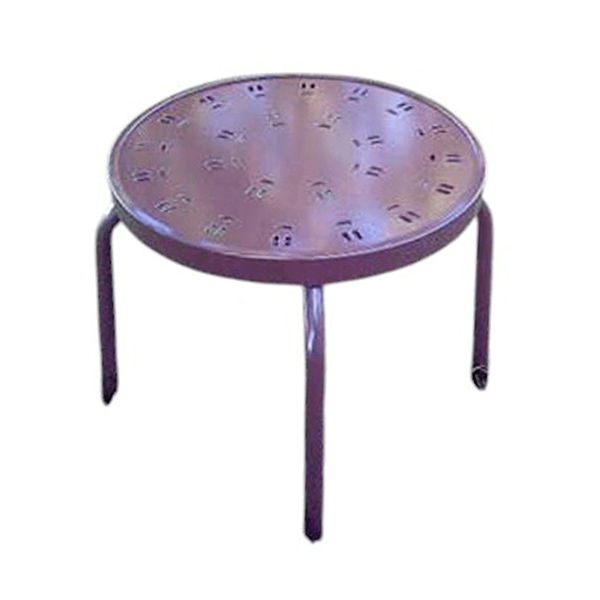 C-18PUNCH - Round Punched Aluminum Classic Side Table for Patios
