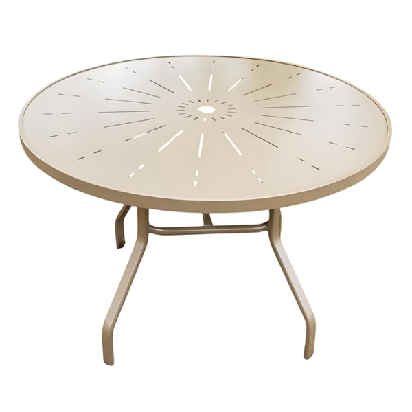 E-36Punch - Round Punched Aluminum Eclipse Dining Patio Table with Aluminum Frame