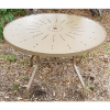 E-36Punch - Round Punched Aluminum Eclipse Dining Patio Table with Aluminum Frame - Lifestyle