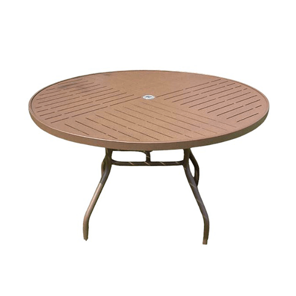 K-42Punch - Round Punched Aluminum Kingfisher Dining Patio Table with Aluminum Frame