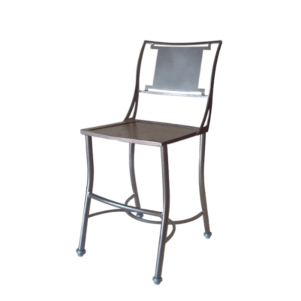 SC-77BH - Sheet Cast All-Aluminum Patio Armless Balcony Chair with Decorative Punched Back and Seat Options