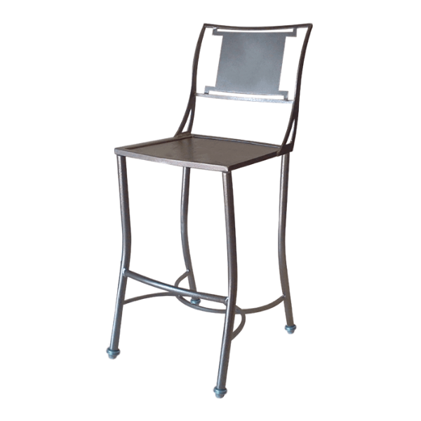 SC-77 - Sheet Cast All-Aluminum Patio Armless Barstool with Decorative Punched Back and Seat Options