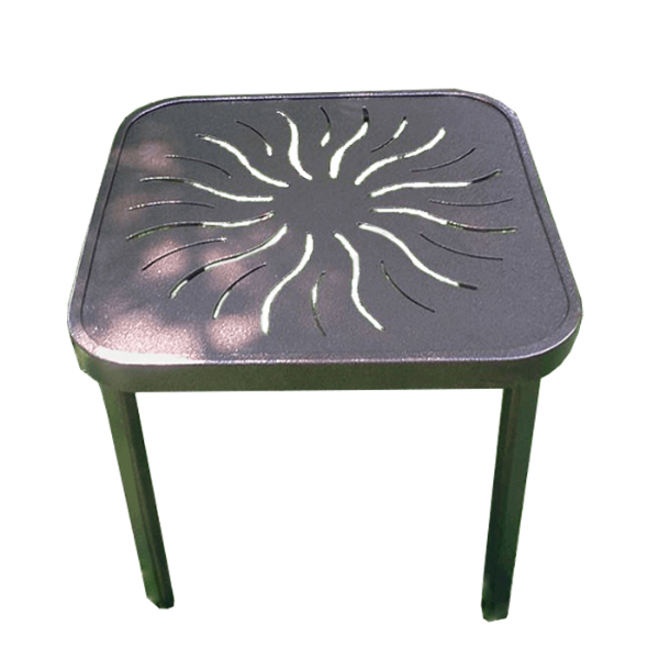 R-24SQPUNCH - Square Punched Aluminum Regal Patio Cocktail Side Table with Aluminum Frame