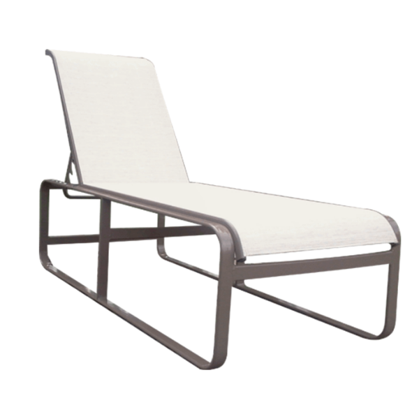 T-150SL  - Tahiti Sling Sled Base Chaise Lounge for Beach Use - 16" Seat Height