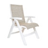 Belize Plastic Resin Sling Folding Deck Chair - Straw / White