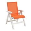 Belize Plastic Resin Sling Folding Deck Chair - Orange / White
