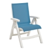 Belize Plastic Resin Sling Folding Deck Chair - Sky Blue / White
