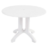 42" Round Atlanta White Decor Plastic Resin Table