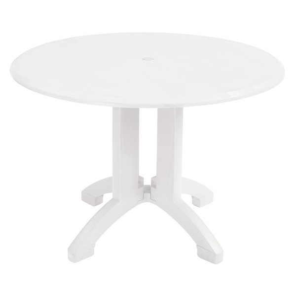 42" Round Atlanta White Decor Plastic Resin Table