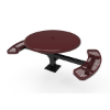Picture of ELITE 46” Round Thermoplastic Coated Expanded Steel Pedestal Picnic Table with Solid Top and 2 Seats