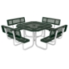 Picture of 46" Octagonal Thermoplastic Coated Steel Picnic Table with 4 Attached Seats with Back