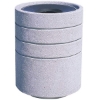 Picture of 42 Gallon Round Concrete Trash Recycling Receptacle with 3 Reveal Lines - 910 lbs.