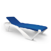 White_Blue - Marina Club Stacking Polypropylene Sling Chaise Lounge - 23.5 lbs.