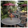 48" Round Aquaba Plastic Resin Dining Table - Umbrella Hole - Lifestyle
