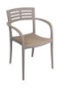	Vogue Stacking Commercial Plastic Resin Dining Chair - French Taupe