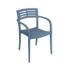 	Vogue Stacking Commercial Plastic Resin Dining Chair - Denim Blue