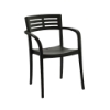 Vogue Stacking Commercial Plastic Resin Dining Chair - Black