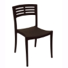 Vogue Stacking Commercial Plastic Resin Armless Dining Chair - Black
