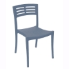 Vogue Stacking Commercial Plastic Resin Armless Dining Chair - Denim Blue