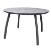Sunset 48" Round Aluminum Patio Dining Table - Granite / Volcanic Black