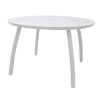 Sunset 48" Round Aluminum Patio Dining Table - White / Glacier White