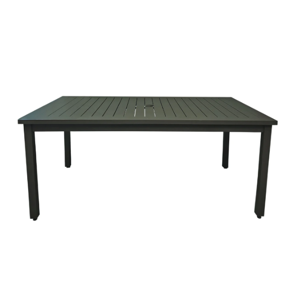 Sigma 69"x39" Rectangle Aluminum Slat Top Dining Table - Volcanic Black