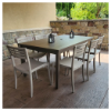 	Sigma 69"x39" Rectangle Aluminum Slat Top Dining Table - Lifestyle
