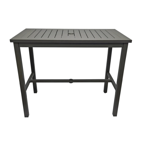 Sigma 51"x28" Rectangle Aluminum Slat Top Bar Height Table - Volcanic Black