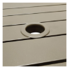 Sigma 51"x28" Rectangle Aluminum Slat Top Bar Height Table - Umbrella Hole Detail