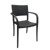 Java Stacking Commercial Plastic Resin Dining Chair - Charcoal