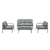 Aurora Deep Seating Set with Sofa, Lounge Chairs, and Coffee Table - Charcoal
