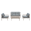 Aurora Deep Seating Set with Sofa, Lounge Chairs, and Coffee Table - French Taupe