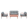 Aurora Deep Seating Set with Sofa, Lounge Chairs, and Coffee Table - Terracotta