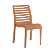 Astoria Stacking Plastic Resin Dining Armless Chair - Teakwood