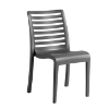 Astoria Stacking Plastic Resin Dining Armless Chair - Charcoal 