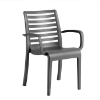Astoria Stacking Plastic Resin Dining Arm Chair - Charcoal 