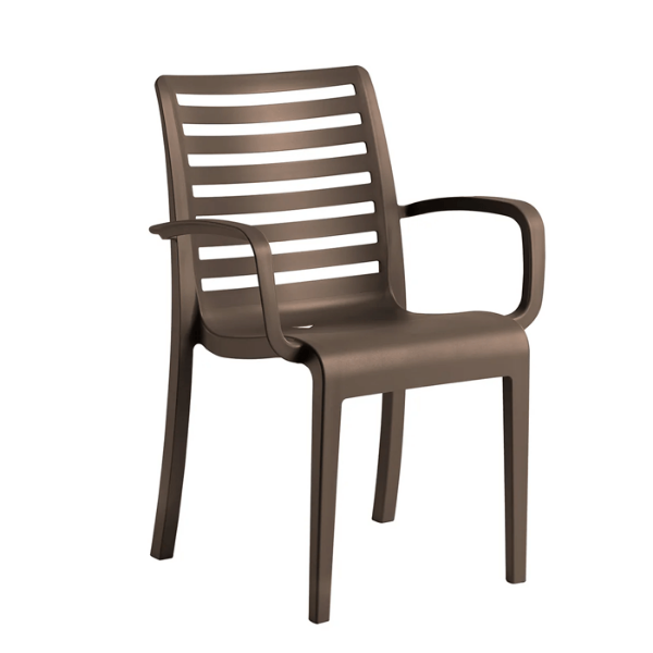 Astoria Stacking Plastic Resin Dining Arm Chair - Bronze