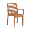 Astoria Stacking Plastic Resin Dining Arm Chair - Teakwood
