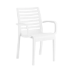 Astoria Stacking Plastic Resin Dining Arm Chair - White