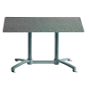 48” x 32” Melamine Top Patio Dining Table with Aluminum Base - Granite / Silver