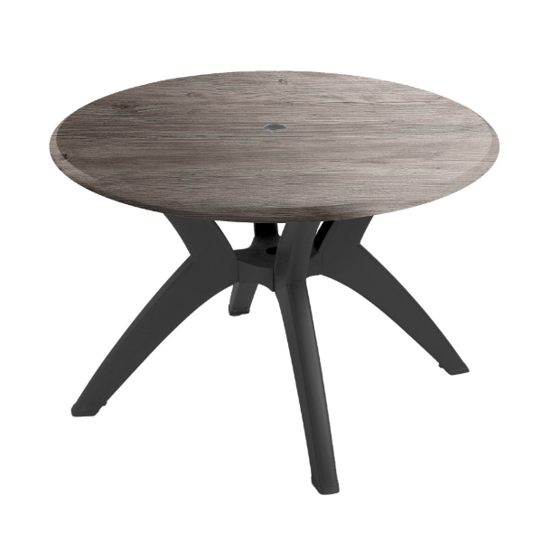 42” Round Melamine Top Patio Dining Table with  Y-Leg Base