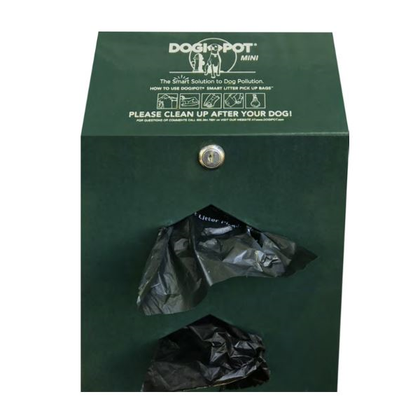 Dogipot Mini Jr. Aluminum Bag Dispenser for Dog Waste - Green