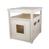 Jumbo End Table Cat Litter Box for Pet Daycare - Antique White