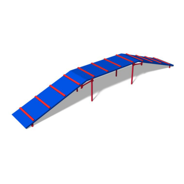 Dog Walk Balance Ramp Dog Park Exercise Equipment - Red and Blue